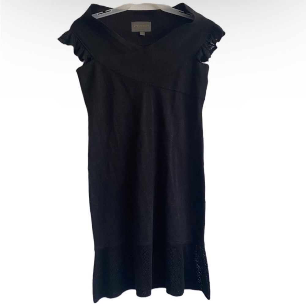 Black Metallic Knit Stretchy Body-con Cocktail Dress Size XL